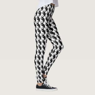Cooles Muster für das Symbol "Black & White Yin Y Leggings