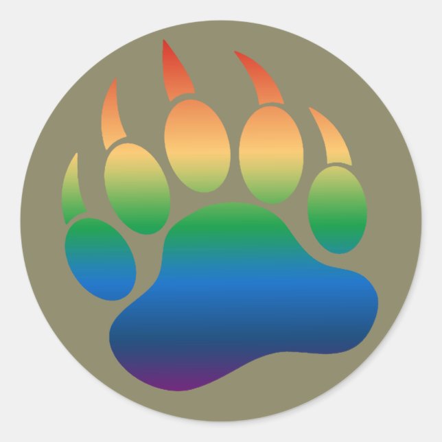 Cooles Muster Gay Bars Prior Bear Paw Runder Aufkleber (Vorderseite)