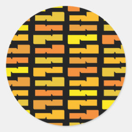 Cooles Muster in Gelb und Orange Electric City Runder Aufkleber
