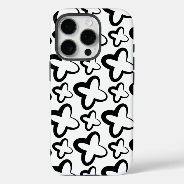 Cooles Musterdesign in Schwarzweiß Case-Mate iPhone Hülle (Rückseite)