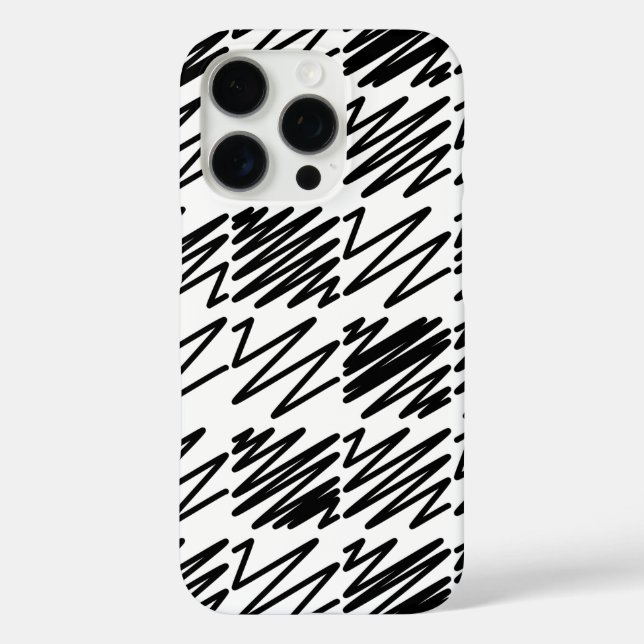 Cooles Musterdesign in Schwarzweiß Case-Mate iPhone Hülle (Rückseite)