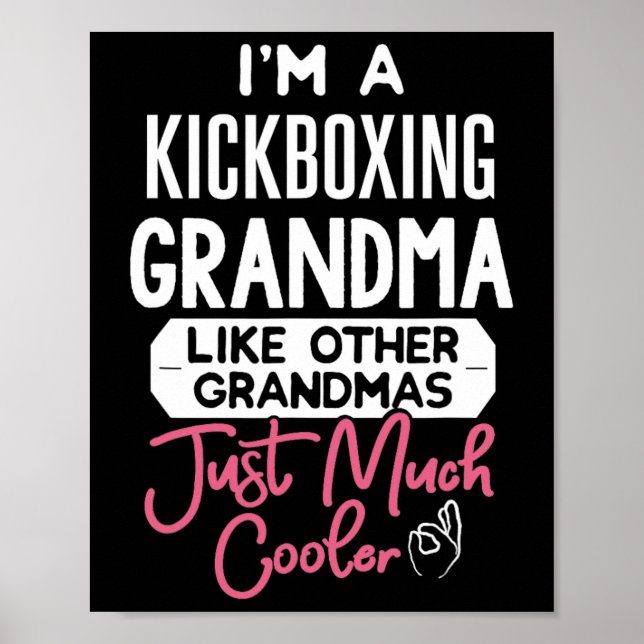 Cooles Muttertagsdesign Kickboxen Oma  Poster (Vorne)