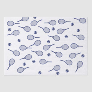 Cooles Navy-Retro-Tennis-Racquets-Muster Seidenpapier