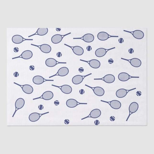 Cooles Navy-Retro-Tennis-Racquets-Muster Seidenpapier (Vorderseite)