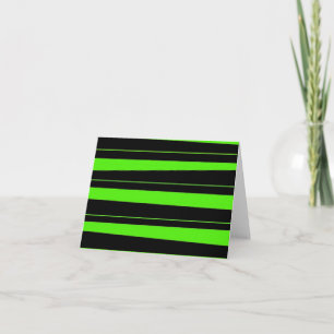 Cooles Neon Lime Green und Black Striping Muster Karte