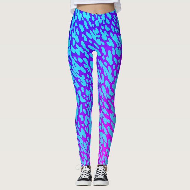 Cooles Neoplain und Lila Tierprägung Leggings (Vorderseite)