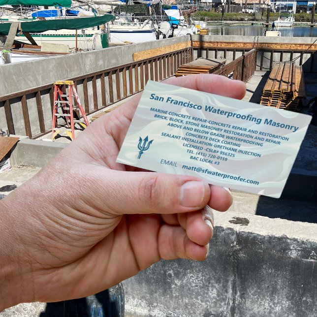 Cooles Neptunlogo Wasserabdichtende Mauerwerk Visitenkarte (Von Creator hochgeladen)