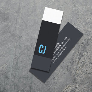 Cooles neues blaues Weiß Stripes Monogramm-Berate Mini Visitenkarte