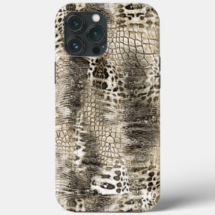 Cooles neutrales braunes Snakeskinmuster Case-Mate iPhone Hülle