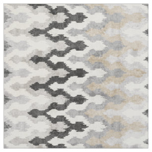Cooles neutrales Zickzack Ikat-Stammmuster Stoff