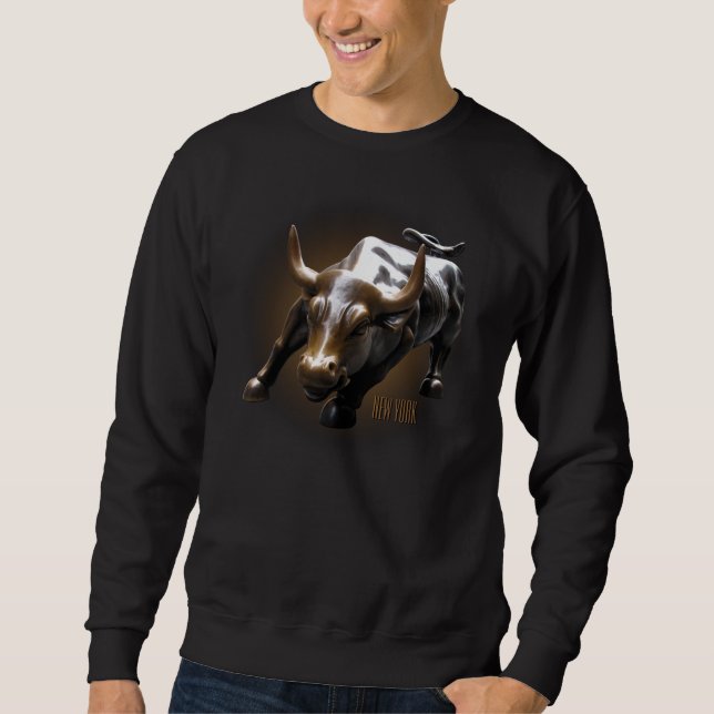 Cooles New York Sweatshirt NYC Bull Shirt Souvenir (Vorderseite)
