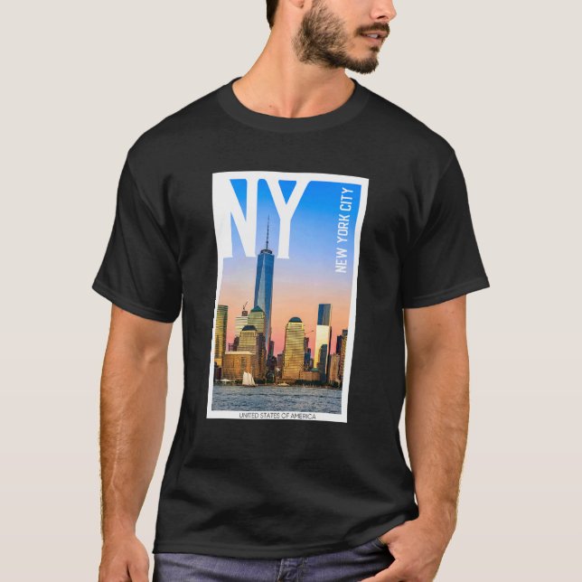 Cooles New Yorker Skyline-Laufen in New York T-Shirt (Vorderseite)