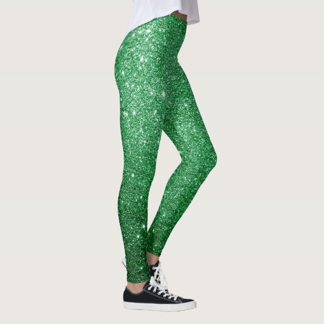 cooles niedlich hellgrünes Glitzer Leggings (Rechts)