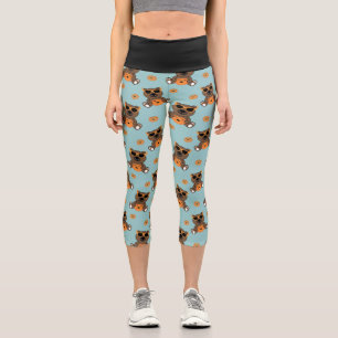 Cooles niedliches Halloween-Bärenkürbis Capri Leggings