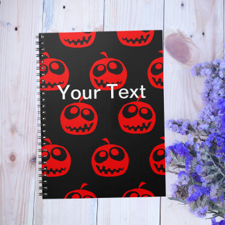 Cooles Niedliches Rotes Halloween-Kürbismuster Notizblock