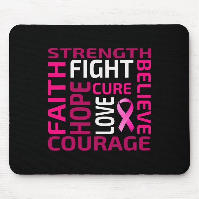 Cooles Nizza Brustkrebs Bewusstsein rosa Schleife  Mousepad (Vorne)