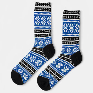 Cooles nordisches Schneeflockenmuster Herrensocken Socken