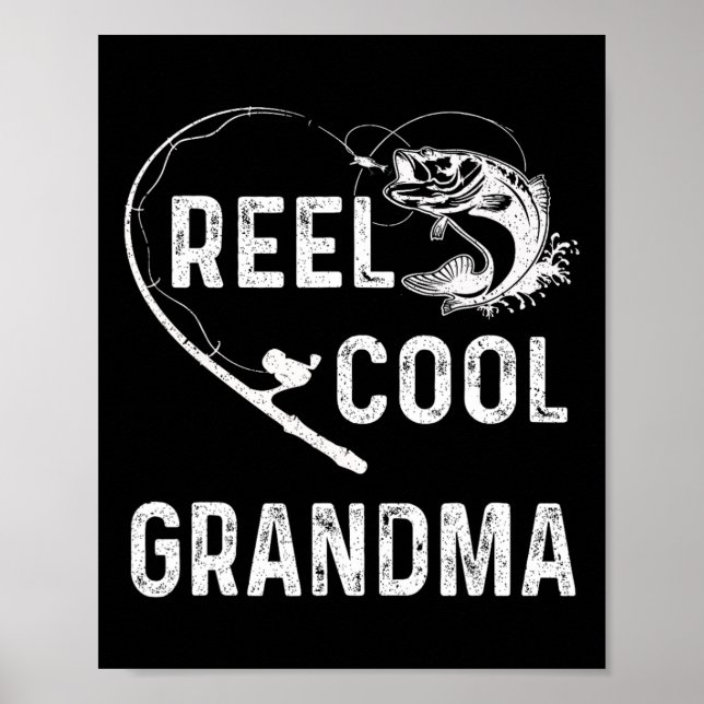 Cooles Oma Retro Fischen für Mütter Poster (Vorne)