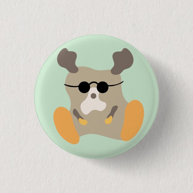 cooles Opa-Hirsch-Monster - Großer Fuß-Knopf Button (Vorderseite)