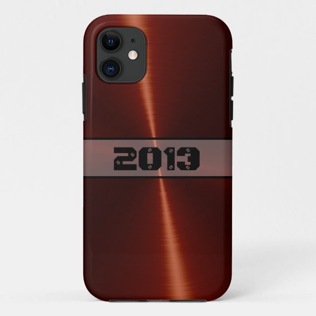 Cooles Orange Shiny Edelstahlmetall 7 Case-Mate iPhone Hülle (Rückseite)