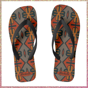 Cooles Orange- und Golddesign Flip Flops