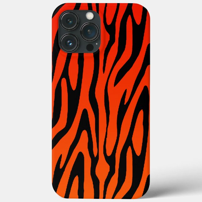 Cooles Orange- und Schwarz-Zebra-Streifen-Muster Case-Mate iPhone Hülle (Rückseite)