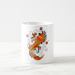 Cooles Orientales Japanisches Gold Lucky Koi Carp Kaffeetasse