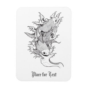 Cooles Orientales Japanisches Twin Koi Carp Fisch  Magnet