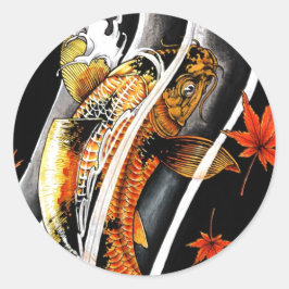 Cooles orientalisches japanesisches Gold Lucky Koi Runder Aufkleber