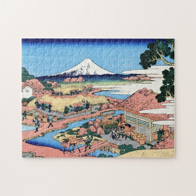 Cooles orientalisches japanisches Hokusai Fuji Aus Puzzle (Horizontal)