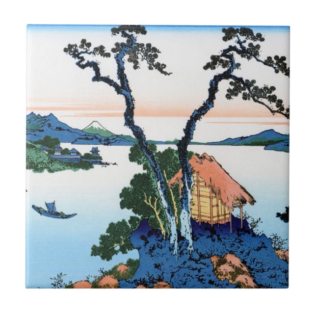 Cooles orientalisches japanisches Hokusai Fuji Lan Fliese (Vorderseite)
