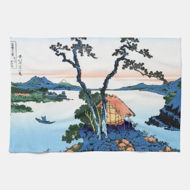 Cooles orientalisches japanisches Hokusai Fuji Lan Handtuch (Horizontal)