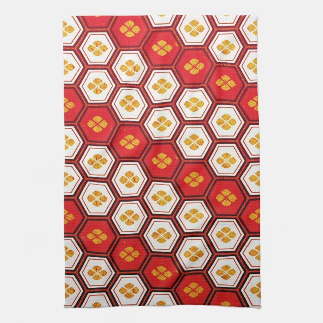 Cooles orientalisches japanisches Pentagon Handtuch (Vertikal)