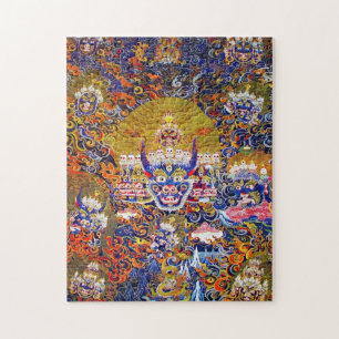Cooles orientalisches Thangka-God-Tattoo lebendig Puzzle