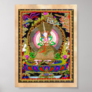 Cooles orientalisches tibetanisches thangka Usnisa Poster