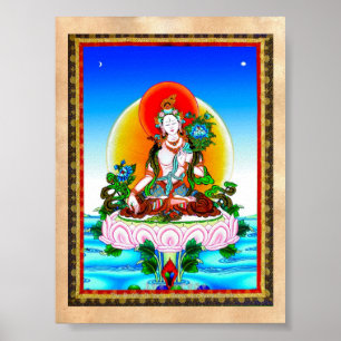 Cooles orientalisches tibetanisches thangka weiße poster