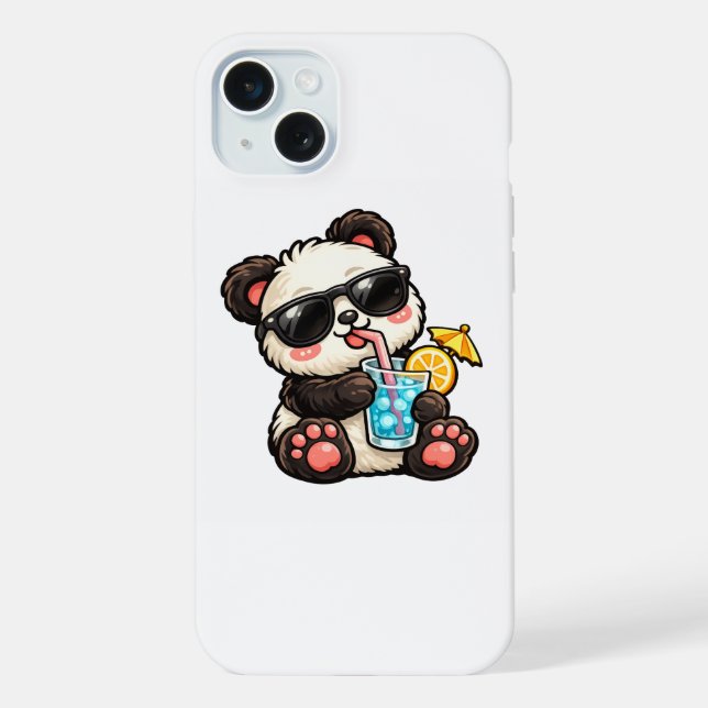 Cooles Panda-Getränk iPhone Hülle (Rückseite)