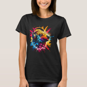 Cooles Pangolin Headphone Musik Weihnachten Geburt T-Shirt