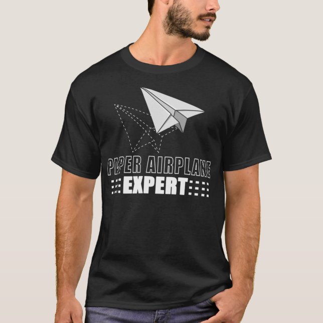 Cooles Papier Flugzeug Experte Funny Origami Flugz T-Shirt (Vorderseite)