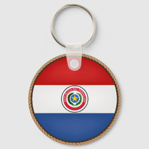 Cooles Paraguay-Flag-Siegel Schlüsselanhänger