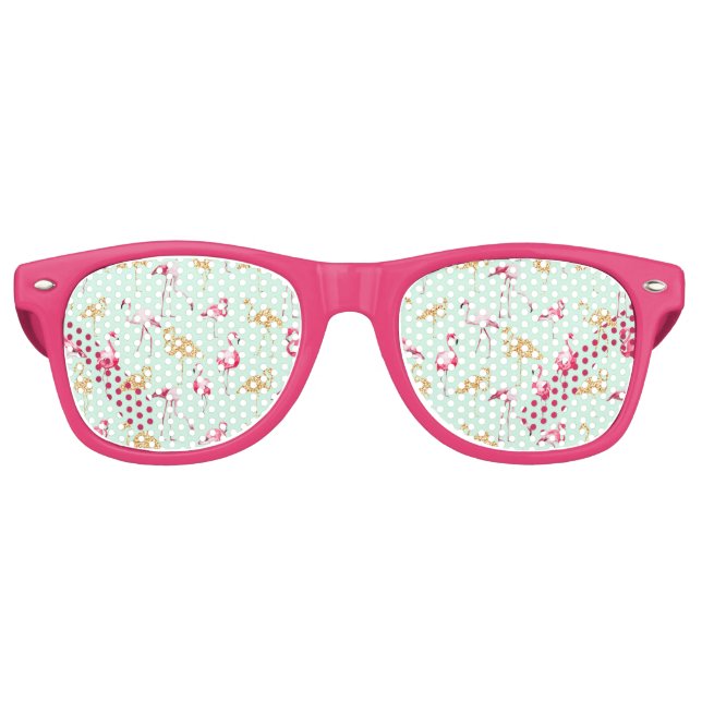 Cooles Party Flamingo Retro Sonnenbrille (Vorderseite)