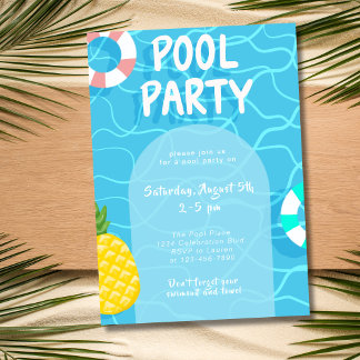 Cooles Party im Schwimmbad Einladung