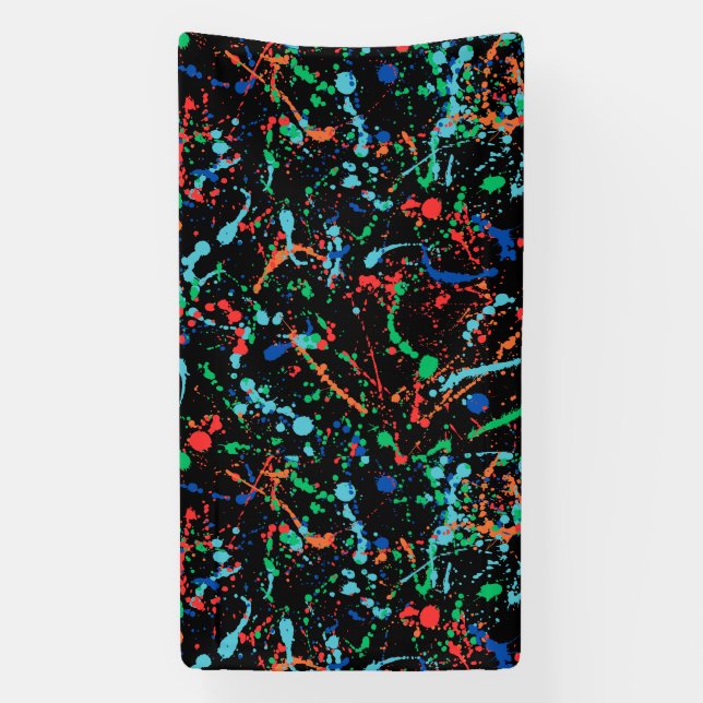 Cooles Party Paint Splashes 1.6x3 Vinyl Banner (Vertikal)