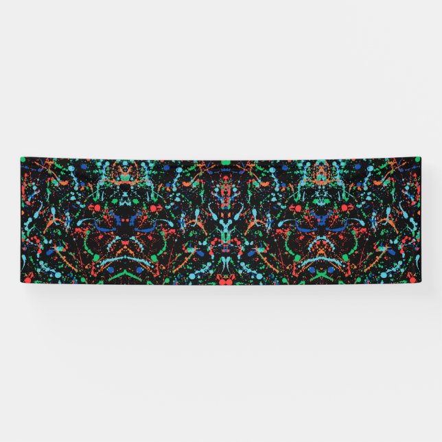 Cooles Party Paint Splashes 2.5x8 Vinyl Banner (Horizontal)