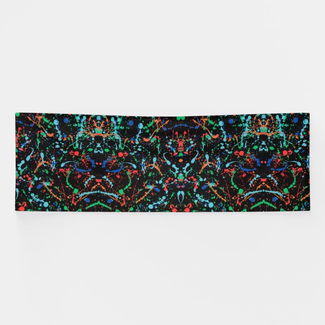 Cooles Party Paint Splashes 4x12 Vinyl Banner (Horizontal)