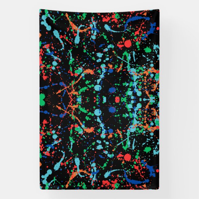 Cooles Party Paint Splashes 4x6 Vinyl Banner (Vertikal)