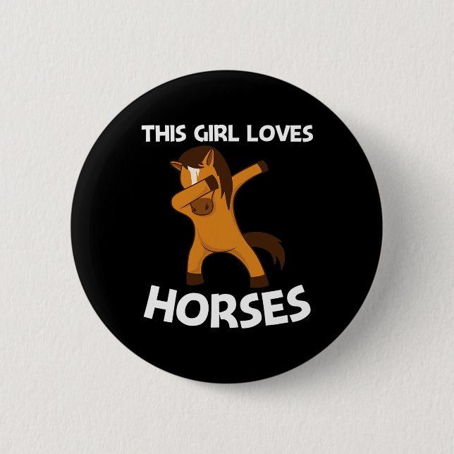 Cooles Pferd für Mädchen Kinderspielplatz Pony Sad Button (Vorderseite)