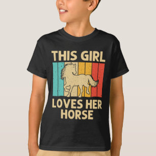 Cooles Pferd für Mädchen Reitstall im Val Piora T-Shirt