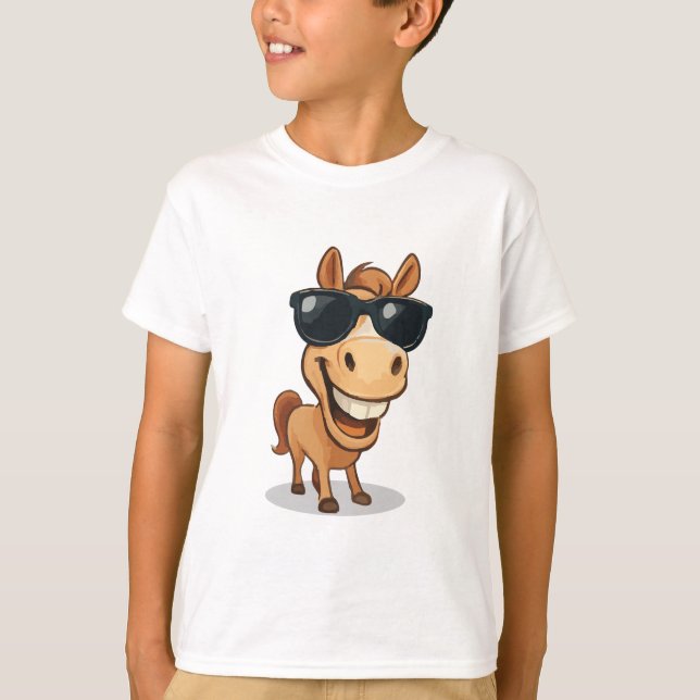Cooles Pferd mit Schatten T-Shirt (Vorderseite)