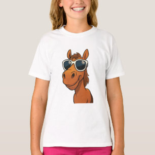 Cooles Pferd mit Schatten T-Shirt